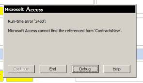 Errore 2450 di Microsoft Access