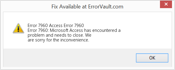 l'errore 7960 di Microsoft Access