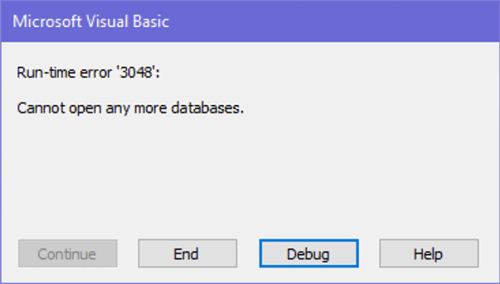 Errore 3048 Non posso aprire any più database